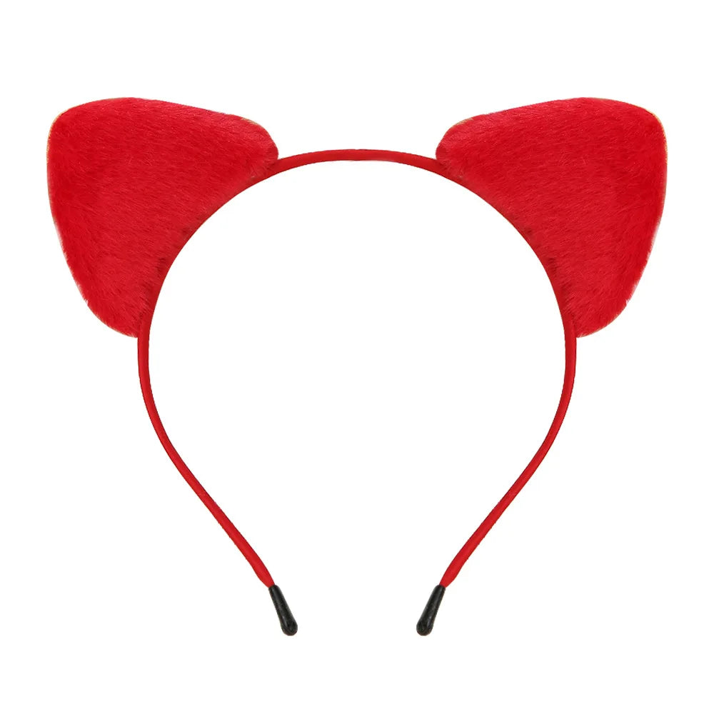 Furry Cat Ears Headband for Cosplay and Parties