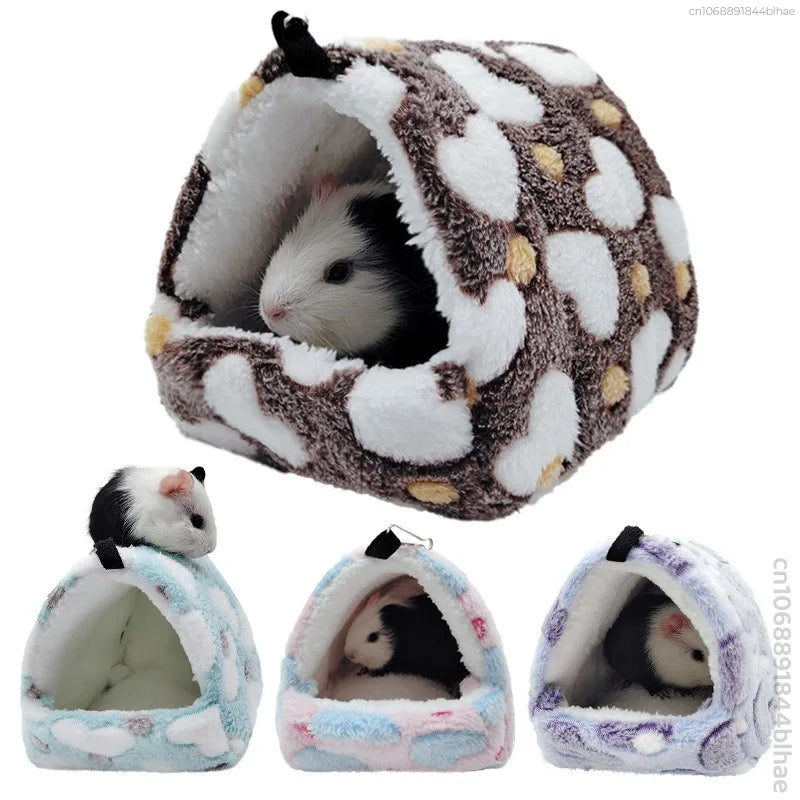 سرير منزل هامستر شتوي دافئ وناعم للحيوانات الصغيرة