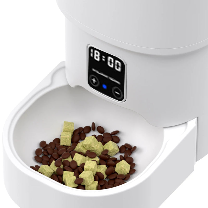 Dispensador automático de comida para mascotas con WiFi y capacidad de 4L
