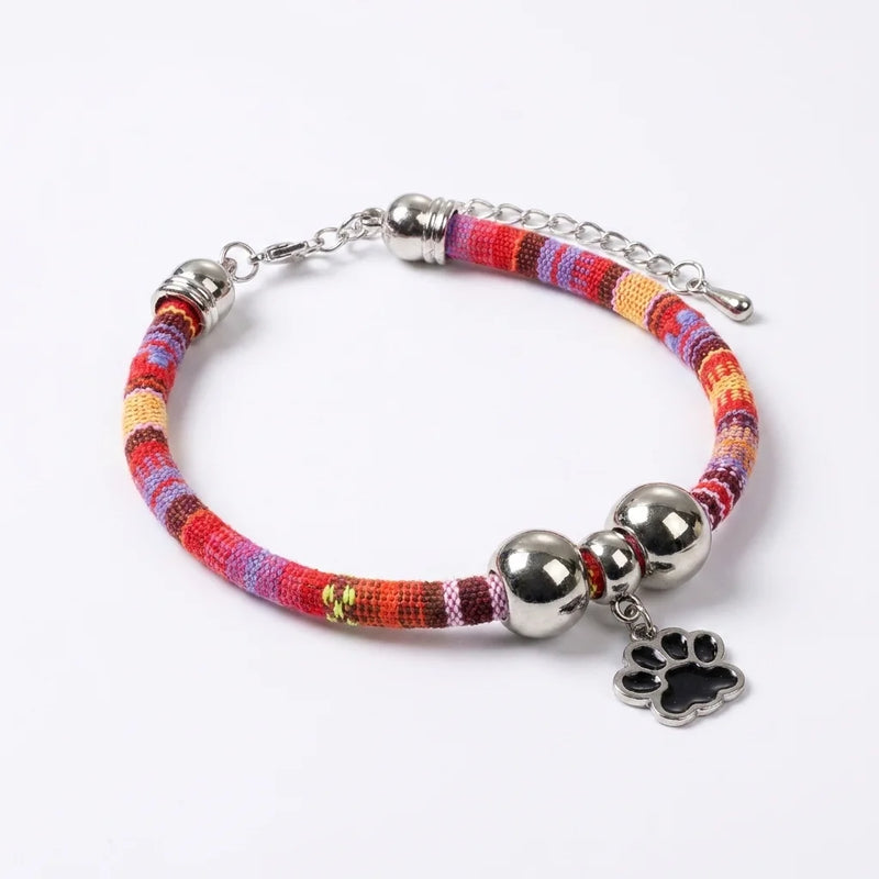 Collier pour animaux de compagnie avec empreinte de patte ajustable
