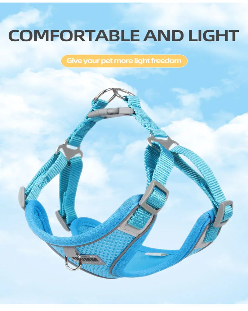 Dog Harness Leash Set with Reflective Strap for Small and Medium Dogs