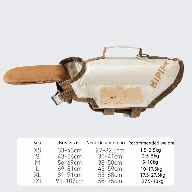 Adjustable Dog Life Jacket with Reflective Trim for Swimming and Water Safety