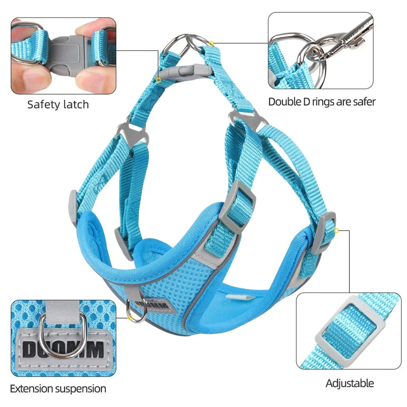 Dog Harness Leash Set with Reflective Strap for Small and Medium Dogs