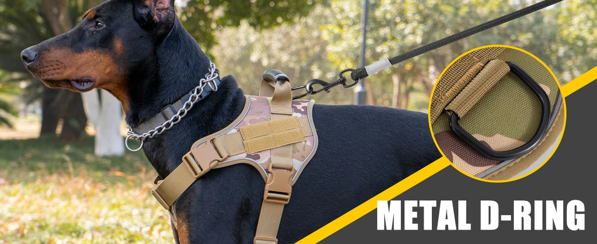 Tactical Dog Harness with Reflective Strips for Training and Outdoor Adventures