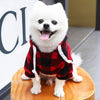 Plaid Fleece Pet Hoodie with Zipper Pocket
