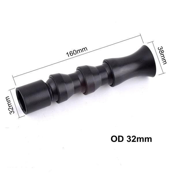Black adjustable aquarium water outlet nozzle with a 160mm length and 32mm outer diameter
