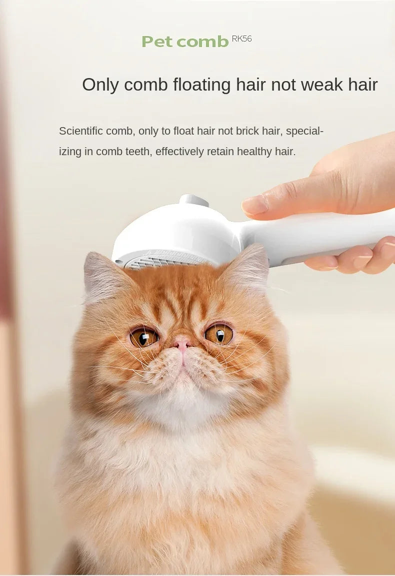 Brosse de toilettage électrique 3-en-1 pour animaux avec vapeur et massage