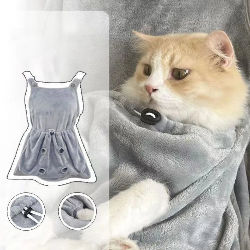 Plush Cat Carrier Apron with Cozy Sleeping Pocket for Small Pets