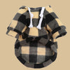 Plaid Fleece Pet Hoodie with Zipper Pocket