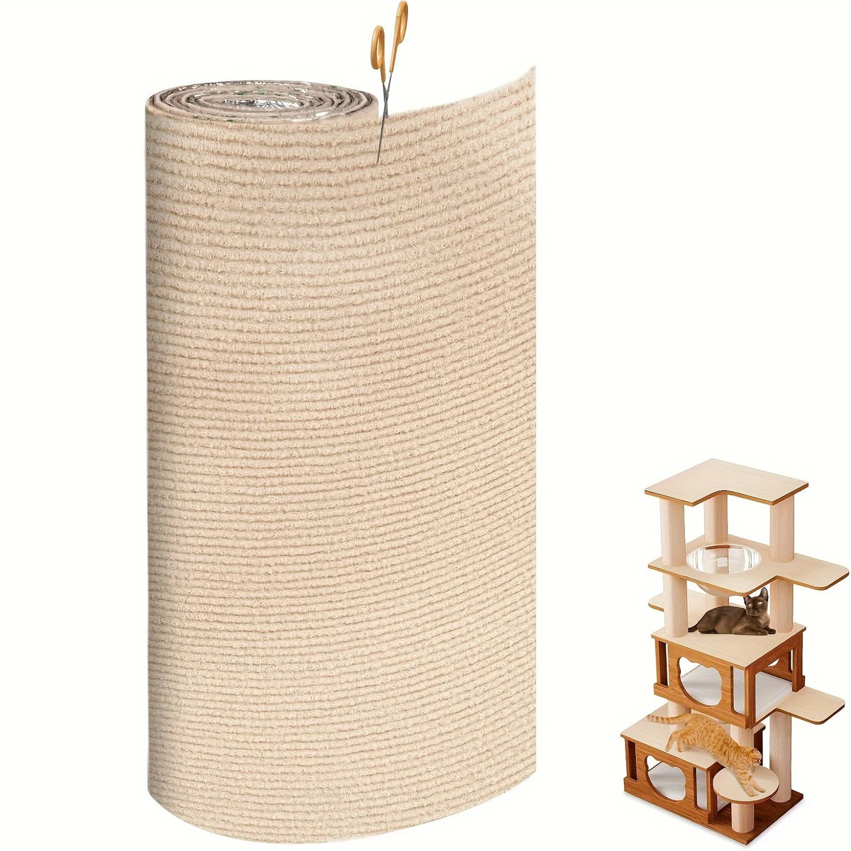Self-Adhesive Cat Scratching Mat for Furniture Protection