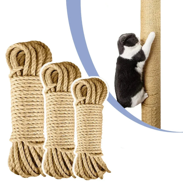 Poteau Grattoir pour Chat en Corde de Sisal Naturel