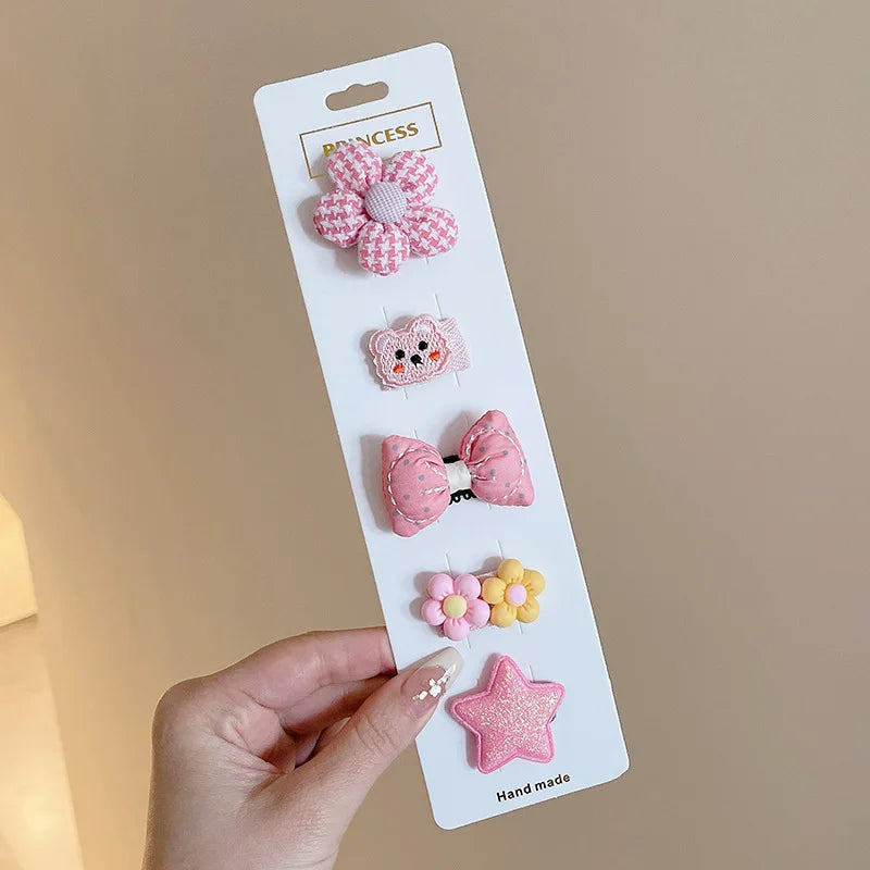 Adorable Flower Snap Clips for Baby Girls (Set of 6)