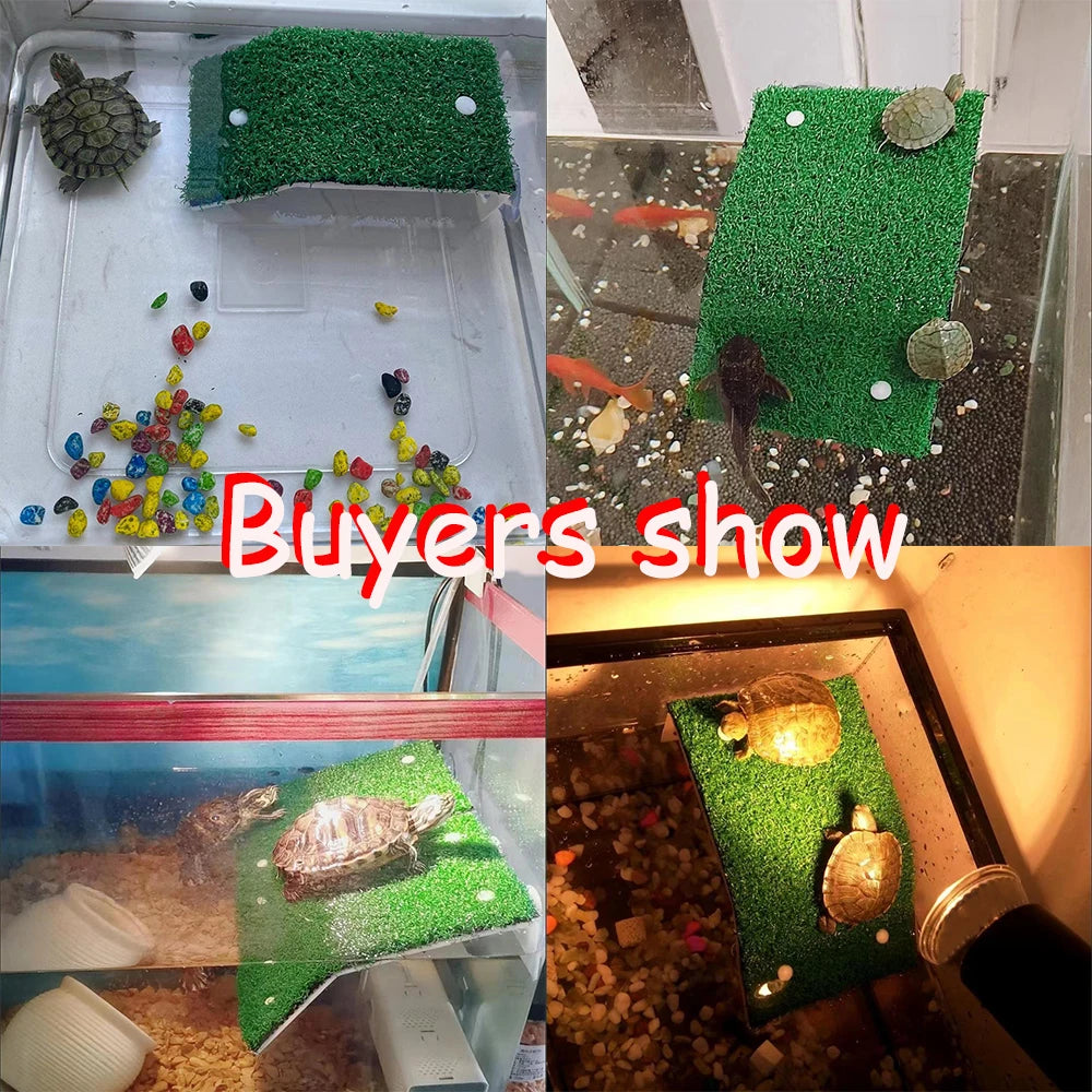 Turtle Basking Platform with Simulation Lawn Ramp