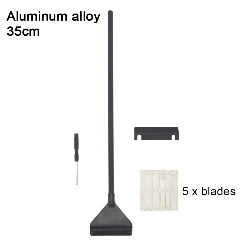 Schwarze Aluminiumlegierung zum Verlängerte Aquarium-Algen-Schaber mit Langgriff und Klingen