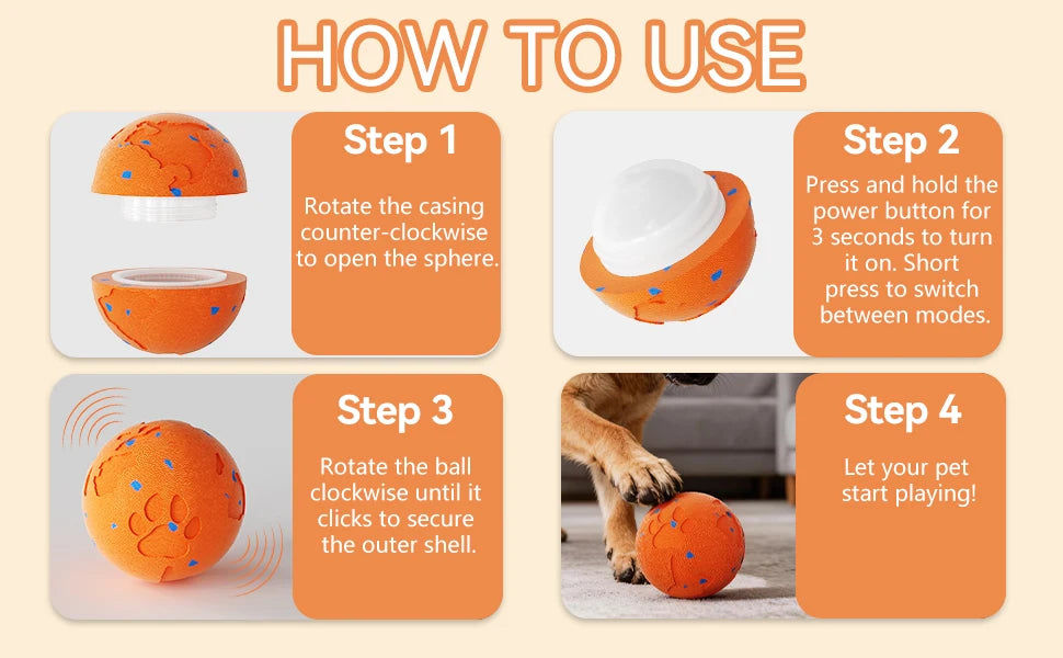Interactive Automatic Rolling Dog Ball with Motion Activation