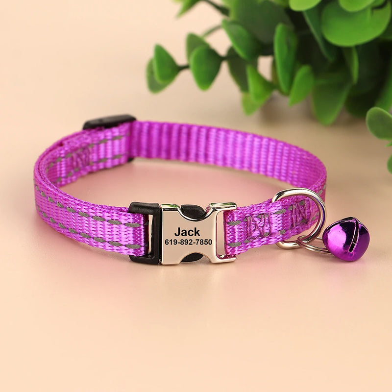 Personalisierte Katzenhalsband mit gedrucktem Design und graviertem ID-Anhänger