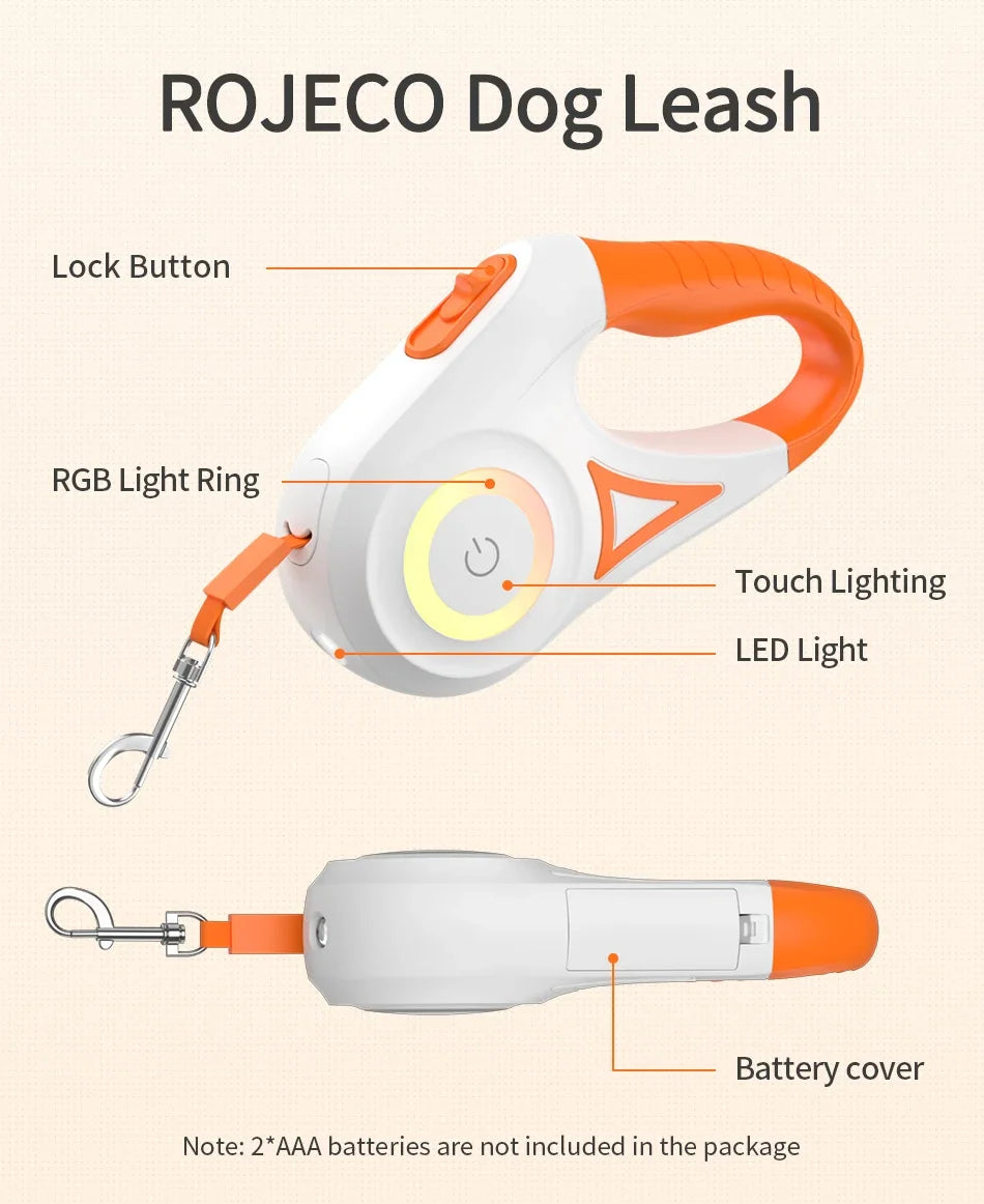 Retractable Dog Leash with LED Light