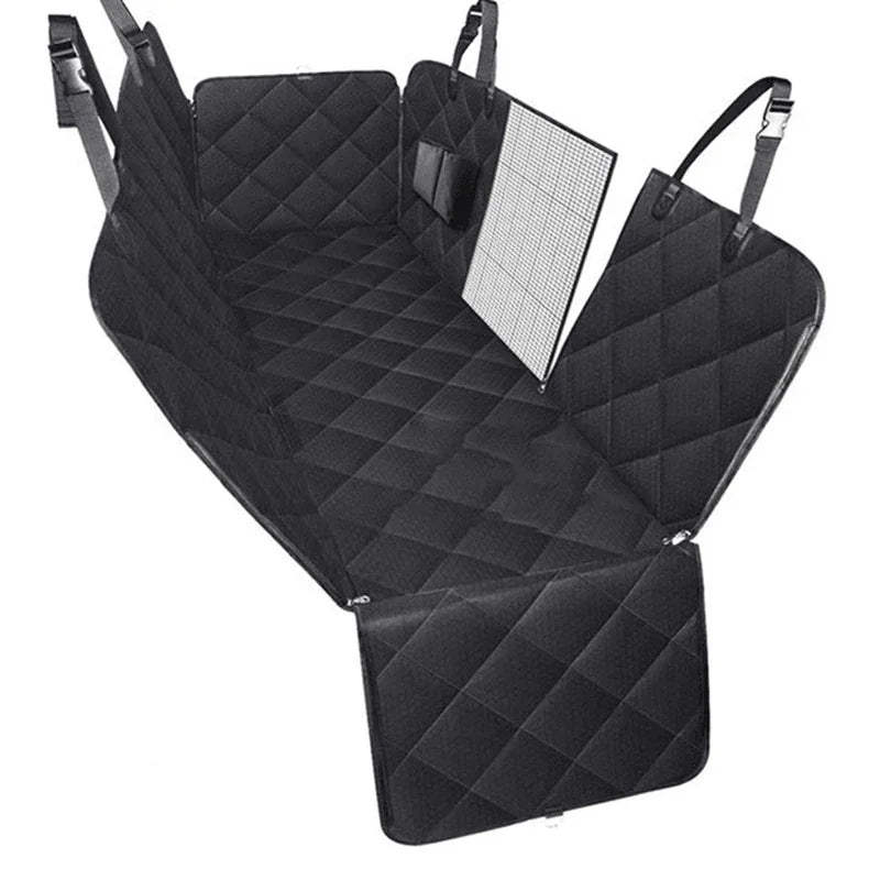 Waterproof Dog Car Seat Cover with Mesh Window and Side Zippers