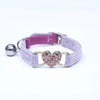 Heart-Shaped Velvet Cat Collar with Bell
