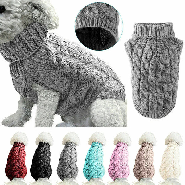Winter Knit Dog Sweater - Warm Coat for Dogs