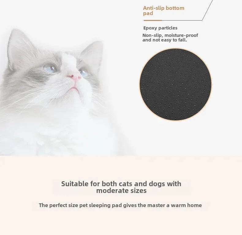 Winter Warm Dog Bed with Removable Cover - Large Kennel Mat