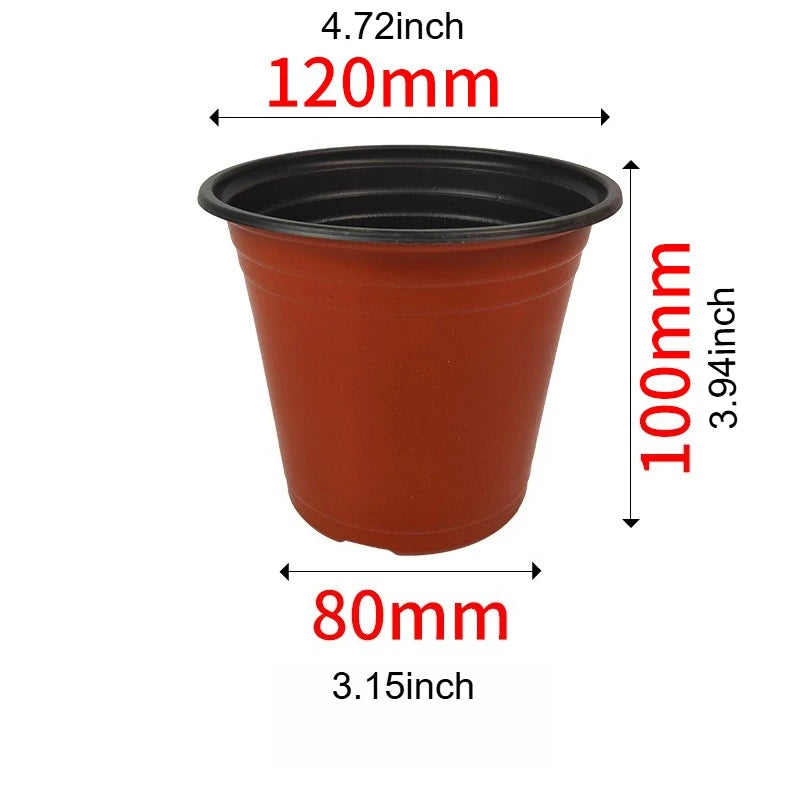 Plastic Plant Nursery Pots with Drainage Holes (Set of 10)