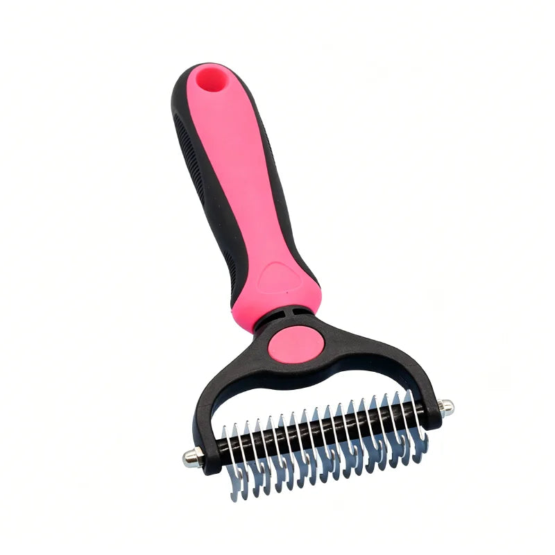 Double-Sided Pet Grooming Comb for Detangling and Shedding