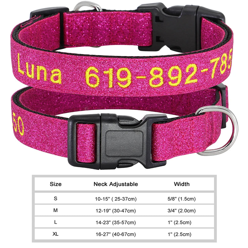 Personalisierte bestickte Nylon-Hundehalsband