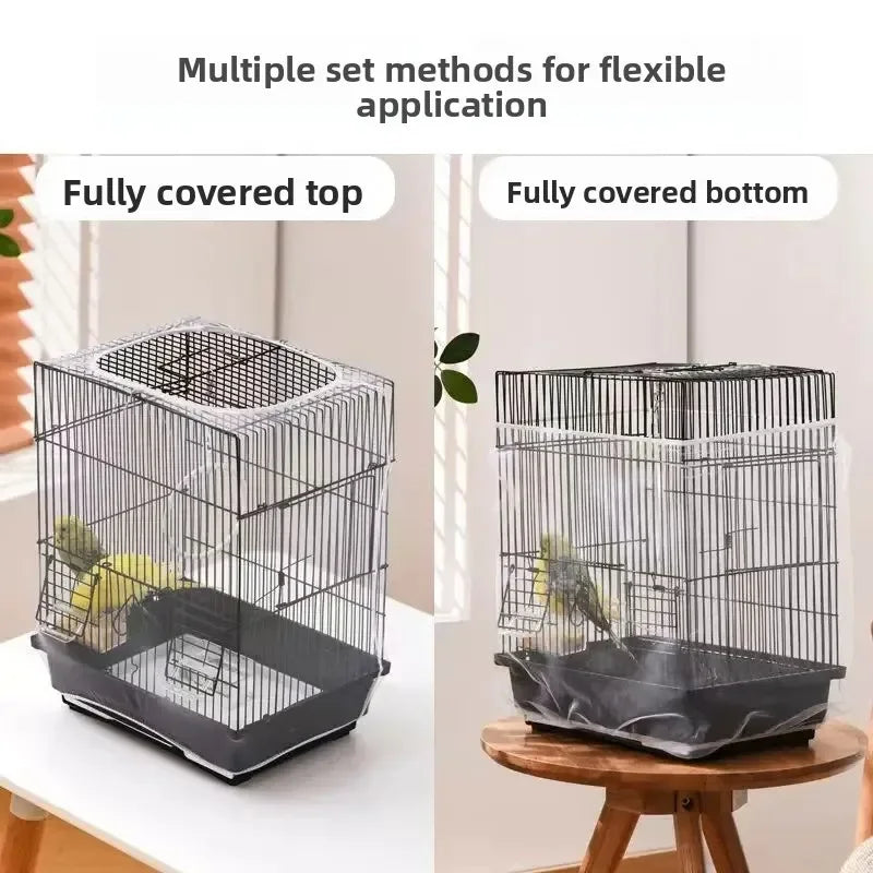 Stretchy Mesh Bird Cage Cover – Seed & Feather Catcher