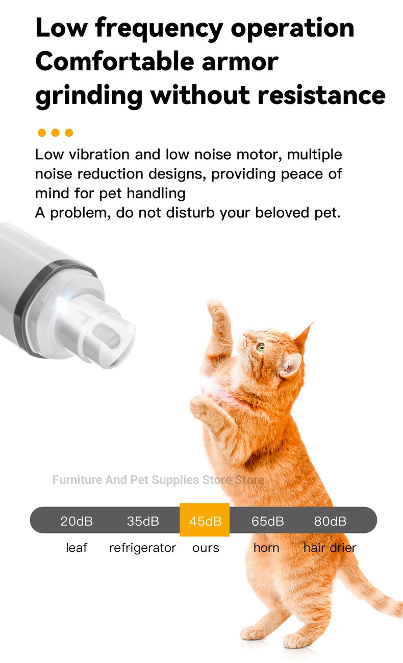 Rechargeable Pet Nail Grinder with LED Light