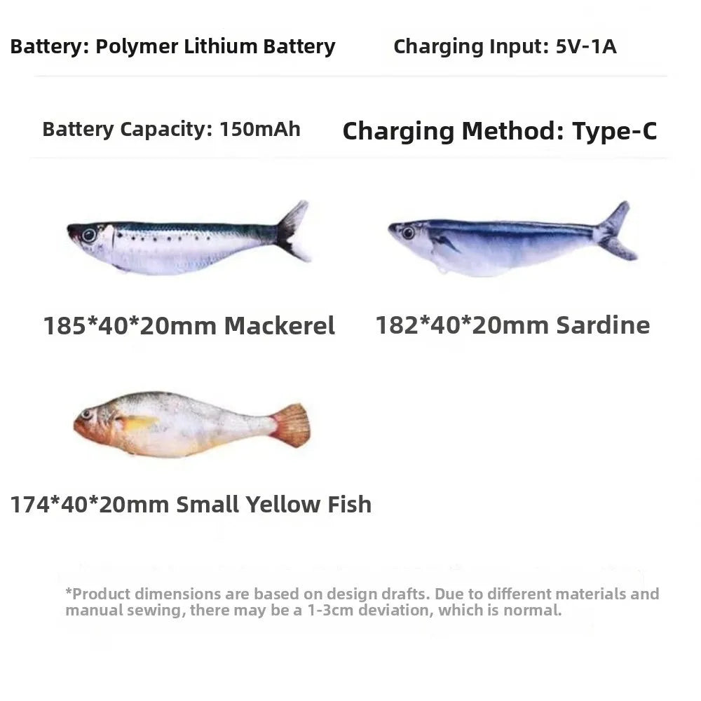 Interactive Cat Toy Fish with Wagging Tail – USB Rechargeable