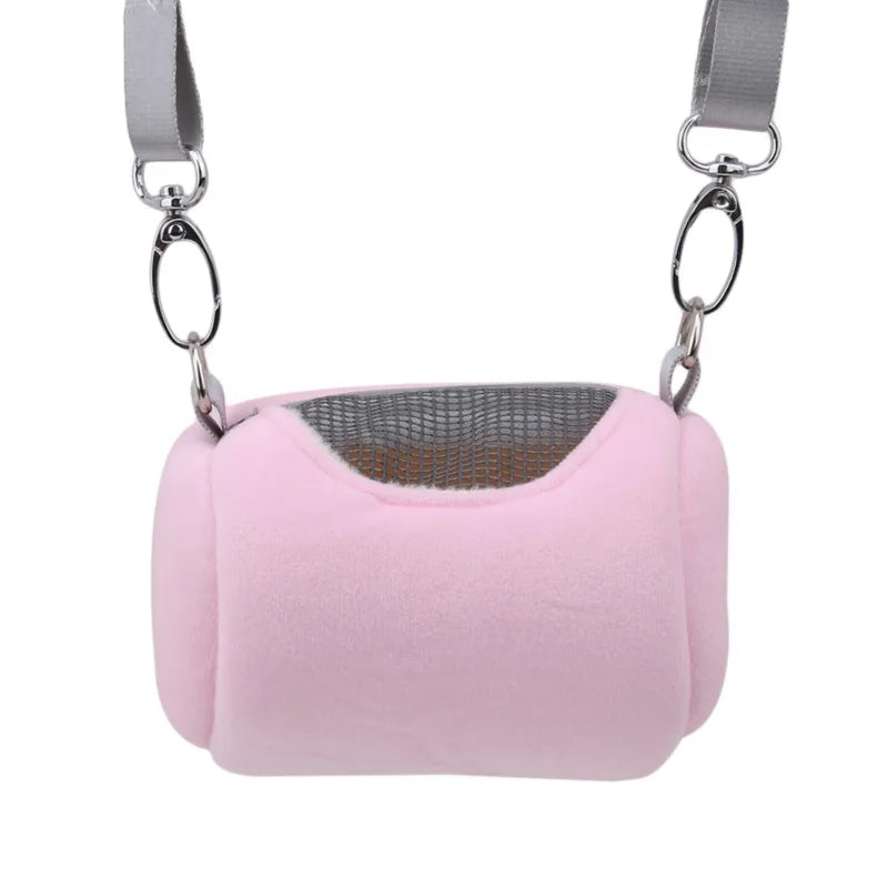 Mesh-Panel Hamster Crossbody Carrier