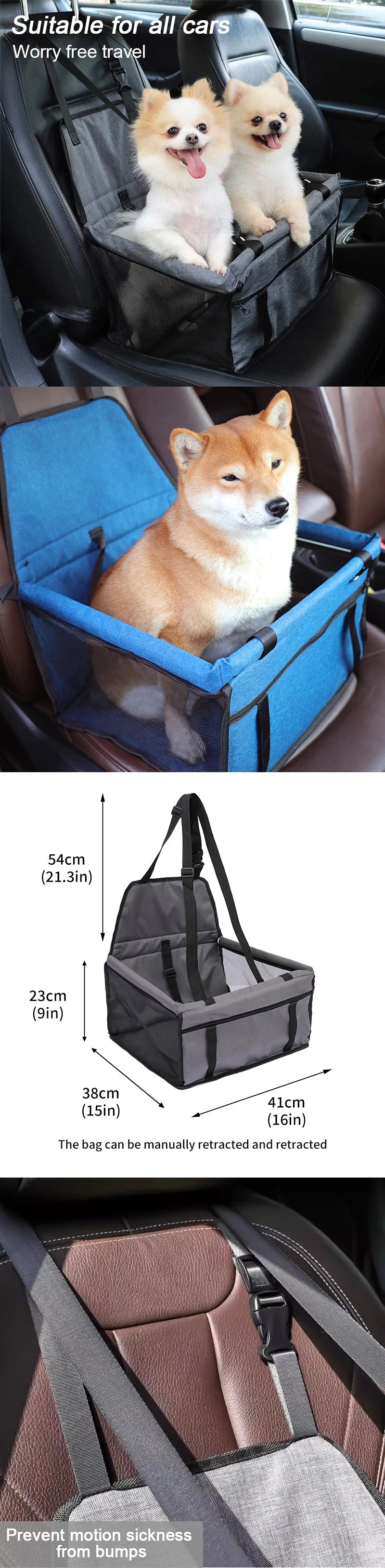 مخدة مقعد السيارة للحيوانات الأليفة قابلة للإزالة والغسل