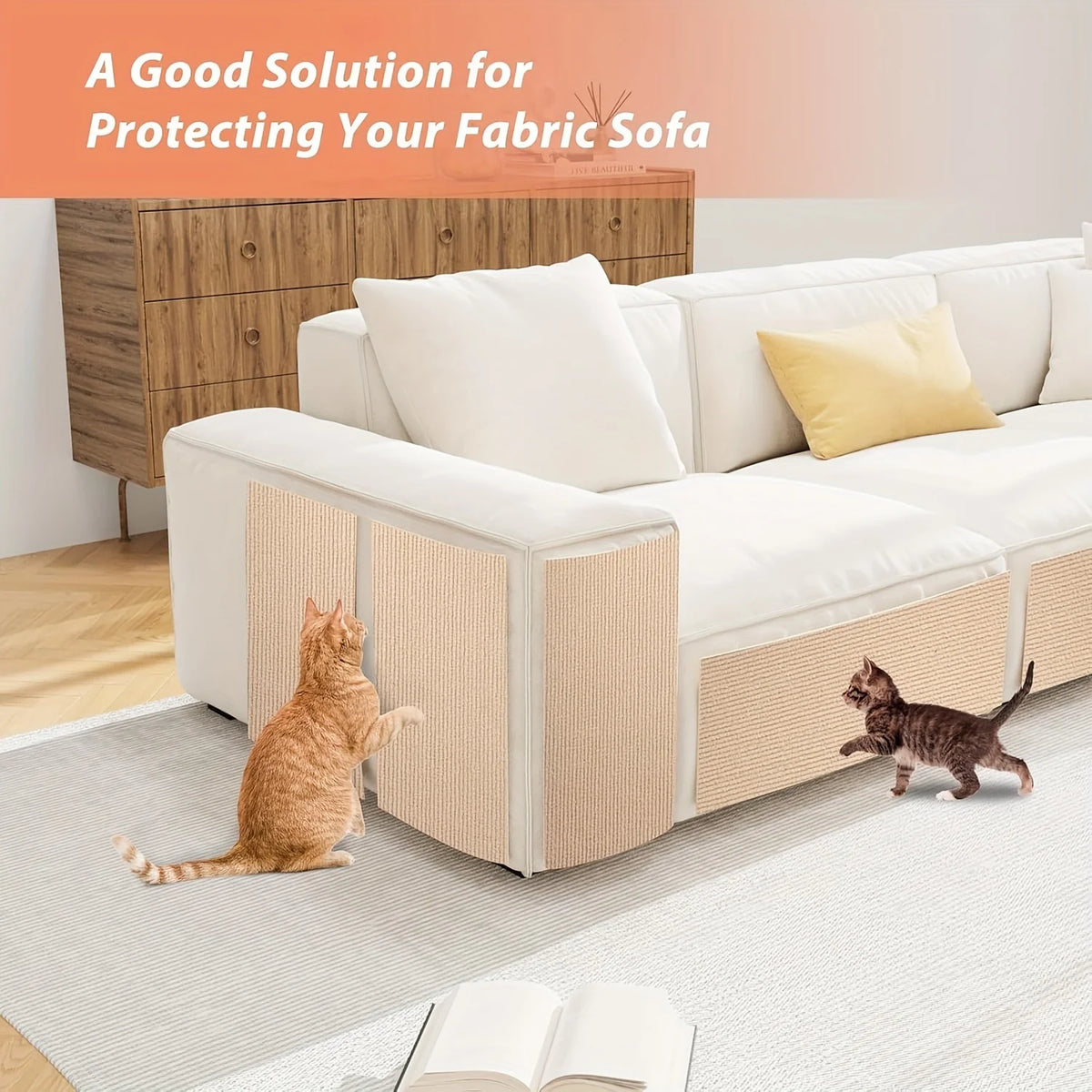 Self-Adhesive Cat Scratching Mat for Furniture Protection