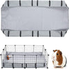 Un fond de caisse imperméable gris pour cages d'animaux de compagnie avec une cage en grillage et un guignon.