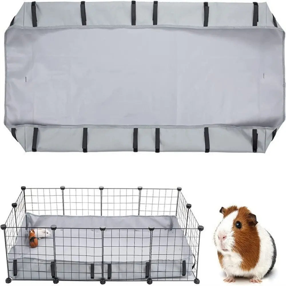 Un fond de caisse imperméable gris pour cages d'animaux de compagnie avec une cage en grillage et un guignon.