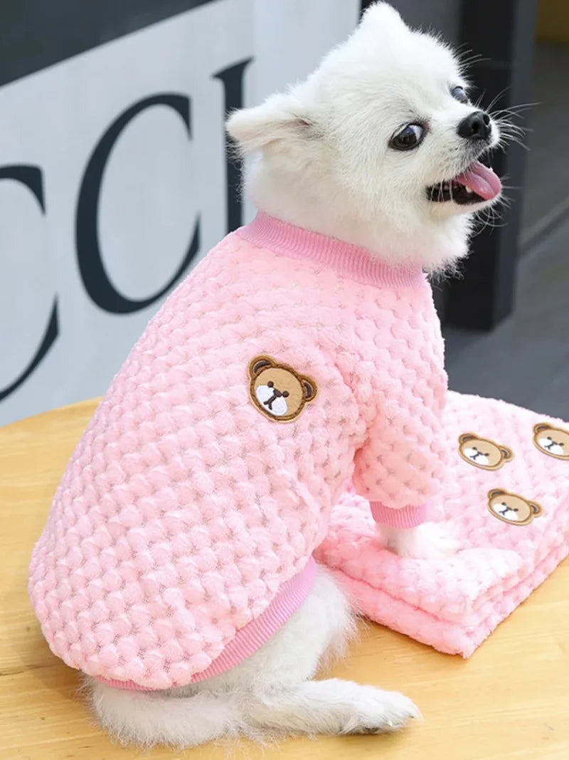Cozy Fleece Dog Sweater for Small and Medium Breeds