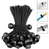 Black heavy duty bungee balls with cords for tarp tent and camping