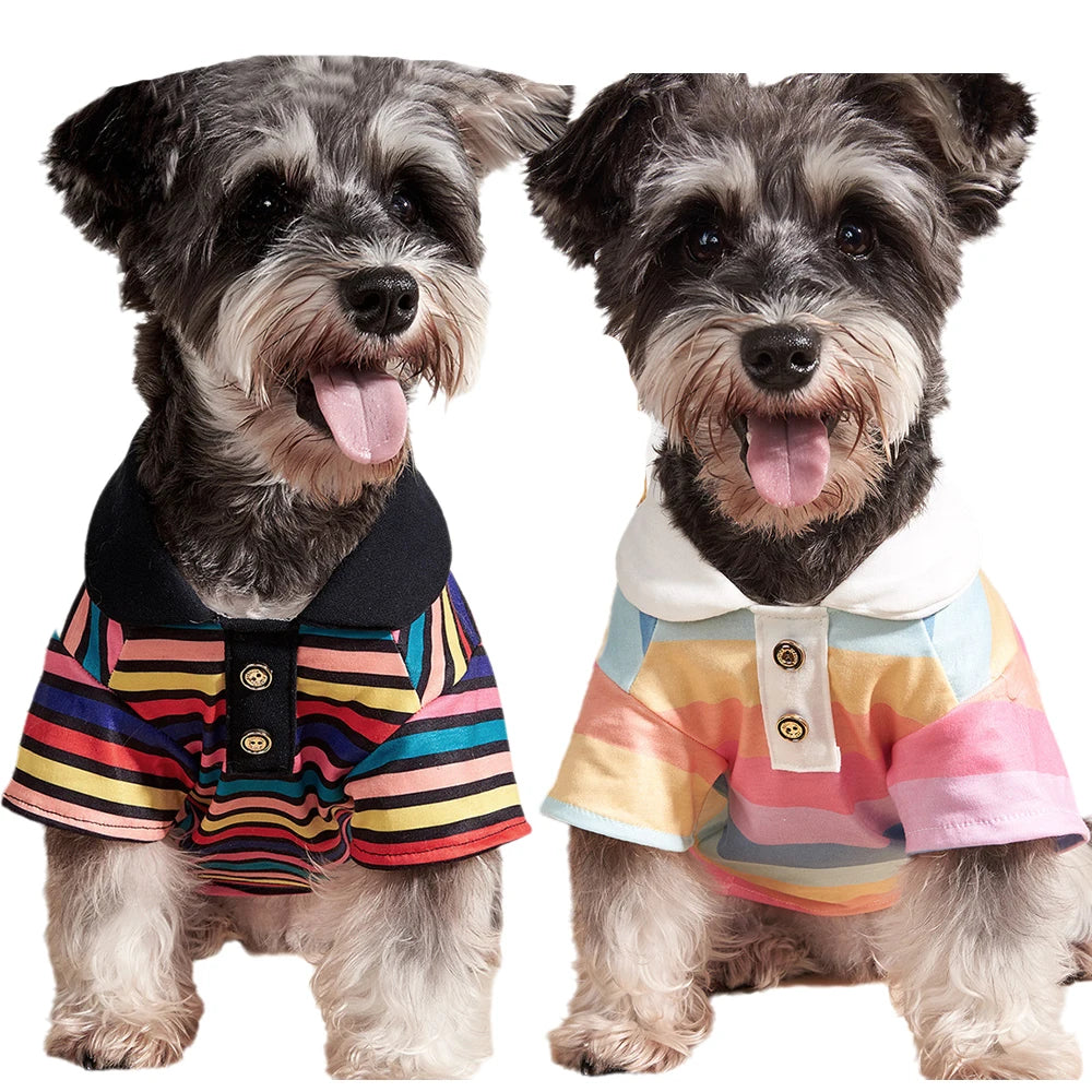 Classic Stripe Polo Shirt for Small Dogs