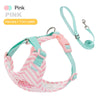 Striped Color-Block Dog Harness with Matching Leash