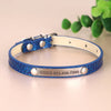 Individuell gravierte Leder-Hundehalsband mit ID-Tag