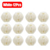 Twelve white reusable lint filter balls for laundry