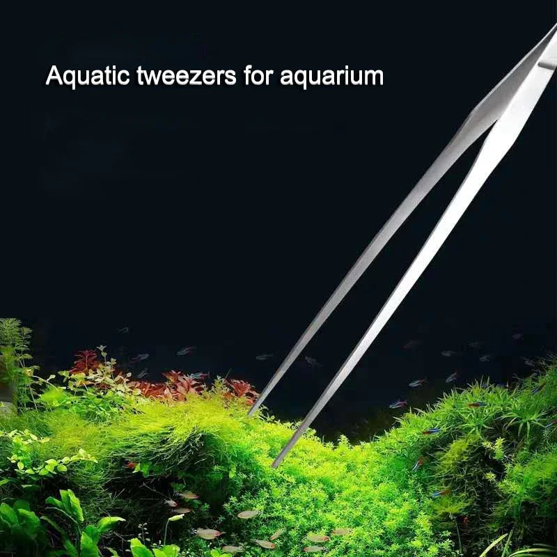 Precision Stainless Steel Aquarium Tweezers for Planting and Maintenance