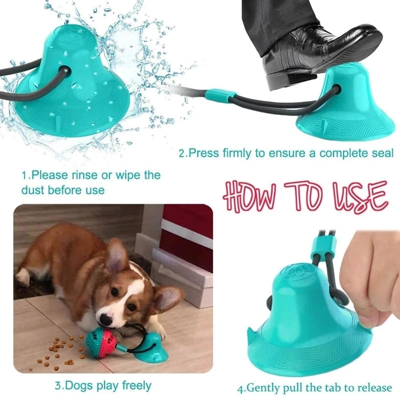 Interactive Suction Cup Dog Chew Toy for Dental Health & Play