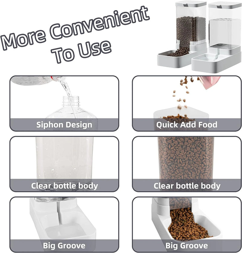 Automatic Gravity Pet Feeder and Water Dispenser