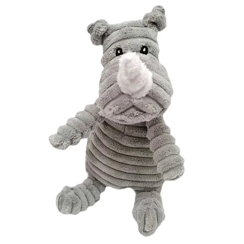 Corduroy Squeaky Plush Dog Toy - Bite-Resistant Animal Shapes