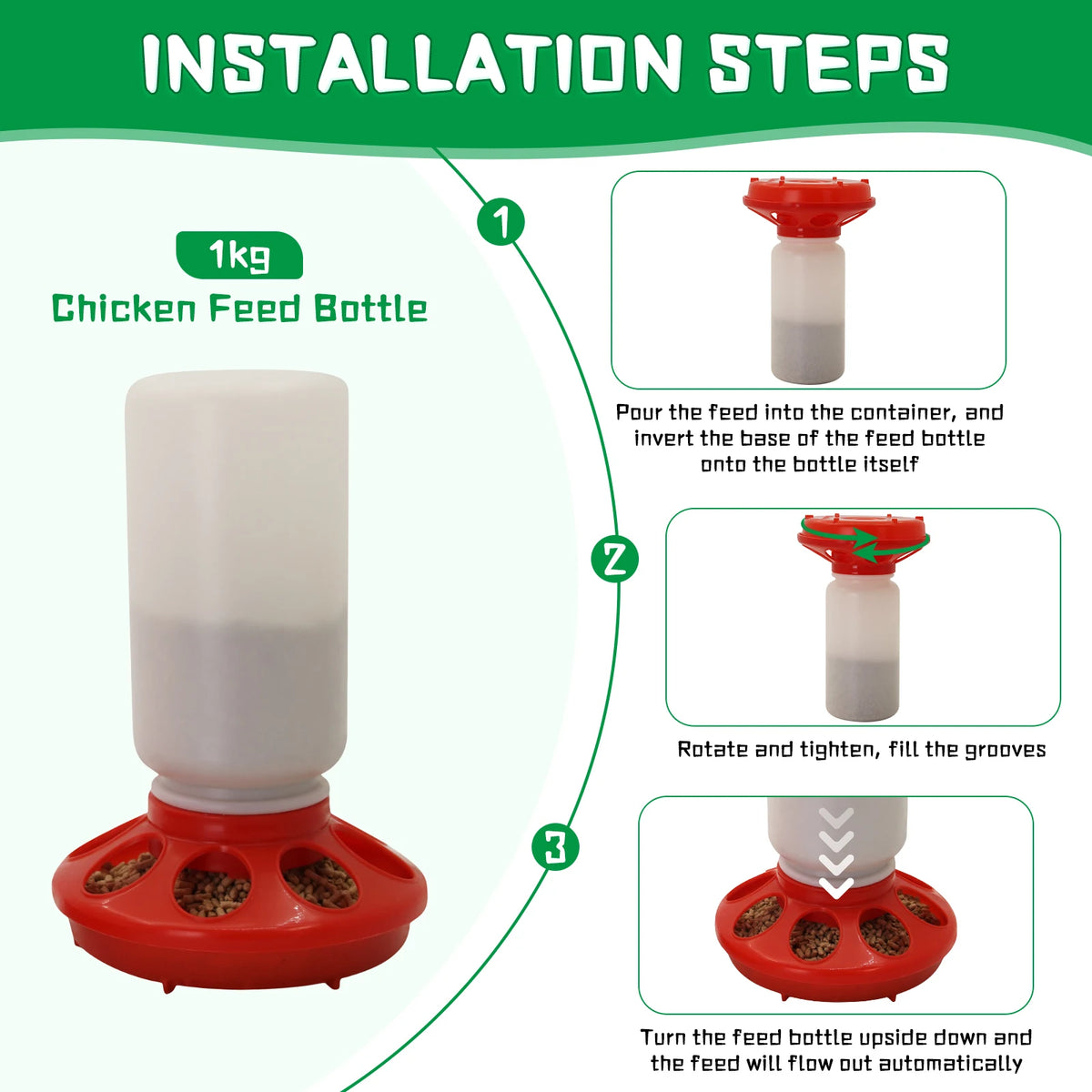 Automatic Poultry Feeder and Waterer Set