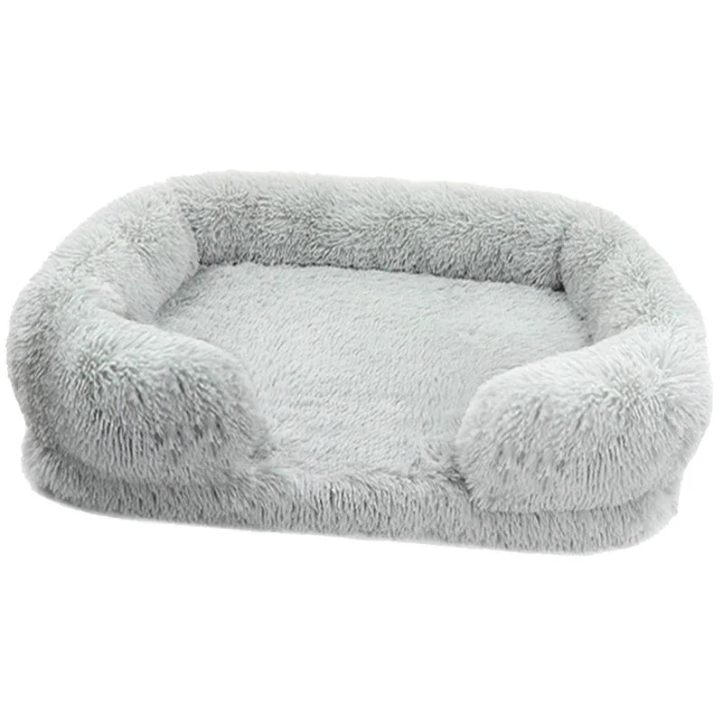Large Dog Bed with Plush Cover and Removable Pad