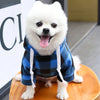 Plaid Fleece Pet Hoodie with Zipper Pocket