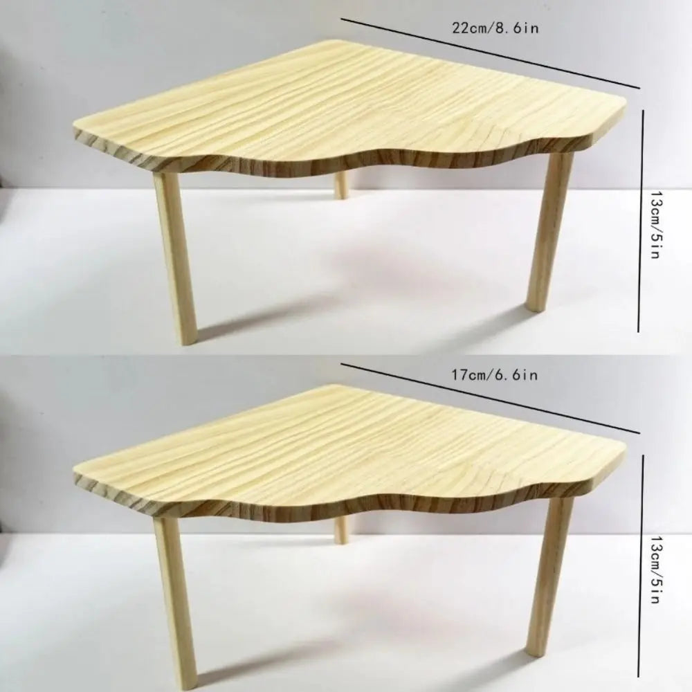 Wooden Hamster Play Platform with Two-Level Design